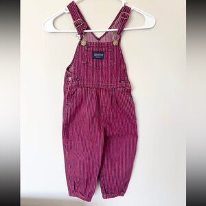 Lands' End Red and Blue Striped Overalls